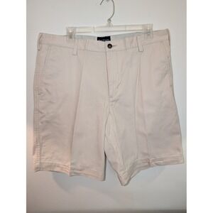 Reed Edward Mens Summer Wash Chino Shorts Khaki Beige Vintage 35 Flat Front